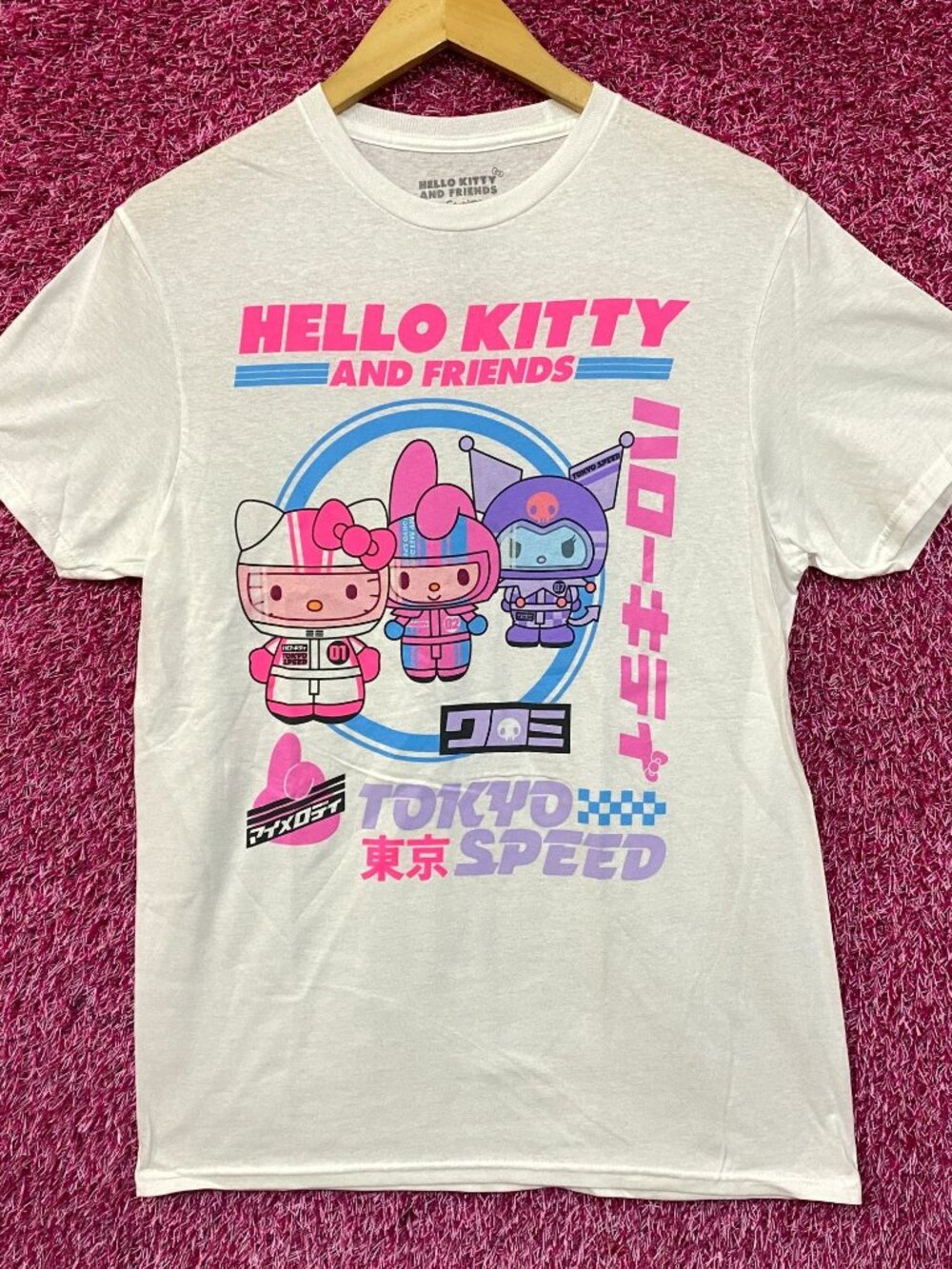 Sanrio Hello Kitty and Friends Tokyo Speed Kawaii Graphic T-Shirt Medium